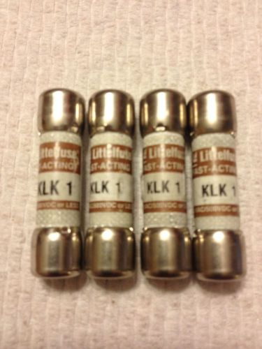 Lot of (4) - Littelfuse KLK 1, KLK-001, 1 Amps, 600 Volts AC Fuse, Best Deal