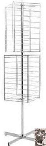 Wire chrome silver earrings display rack holder floor 2 sections holds 432 pairs for sale