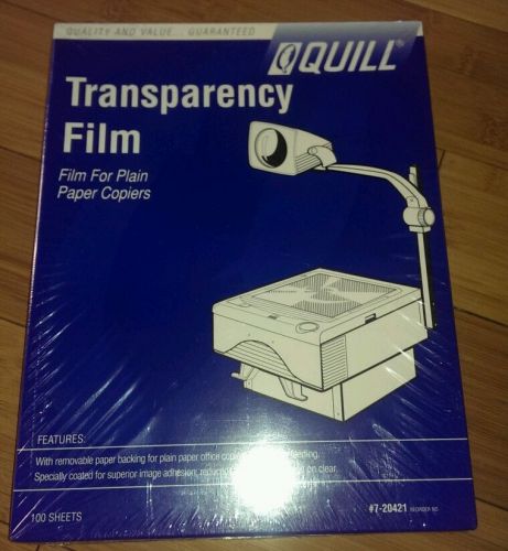 NEW QUILL Transparency Film for Plain Paper Copiers 100 Sheets BEST DEAL!
