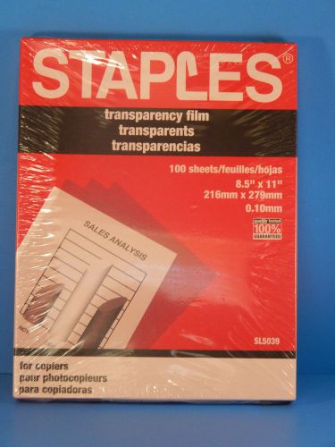 Transparency Film for Copiers 8.5&#034; x 11&#034; 100 Count