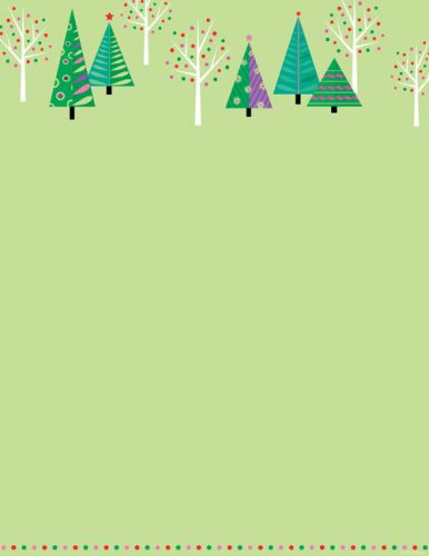 Sparkling Christmas Trees Letterhead Stationery 80 Sheets by Great Papers NEW