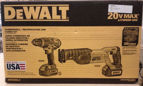 Dewalt DCK292L2 20 Volt 2-Tool Kit DCD985 Drill DCS380 Recip Saw **NEW**
