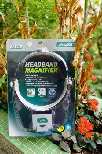 Proskit MA-016 Headband Magnifier Flexible lens combination Detachable LED