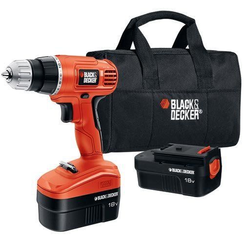 Black &amp; decker gco18sb-2 18-volt cordless drill/driver with 2 batteries and stor for sale