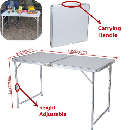 Aluminum 4ft l x 2ft w folding table portable outdoor picnic camping dining for sale