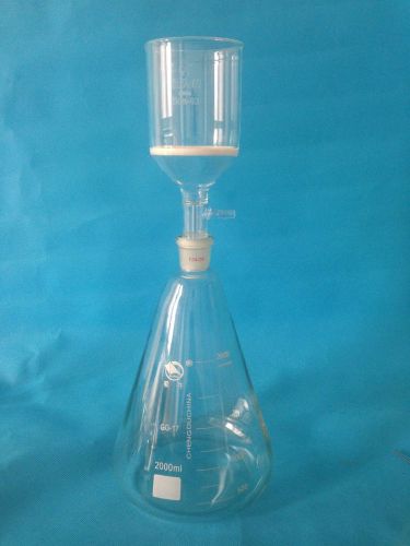 2000ml,Glass Suction Filter Kit,500ml Buchner Funnel &amp; 2 Litre Erlenmeyer Flask