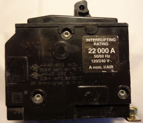 Square d schneider electric qob 2-pole 20amp 22,000aic bolt-on circuit breaker for sale