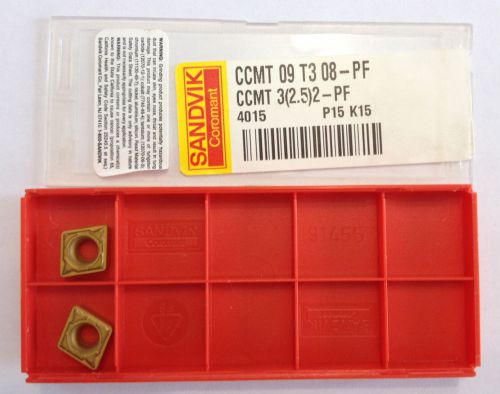 Sandvik ccmt 09 t3 08-pf 4015 insert carbide 2 pcs for sale