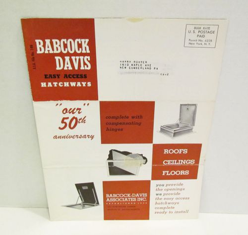 BABCOCK DAVIS 1950&#039;s EASY ACCESS HATCHWAYS ADVERTISING CATALOG BROCHURE BOOKLET