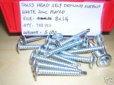 8 X 1-1/4 truss head self drilling metal screw 25 lbs 3936 pcs free shipping