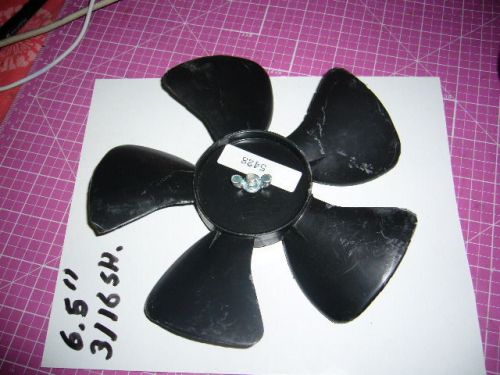 Fan blade, CCW rotation, 6.5 inch diameter, 3/16 shaft, Plastic, Great condition
