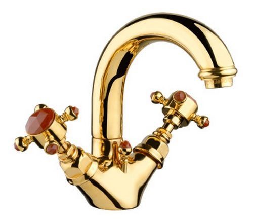 Nicolazzi le pietre washbasin single-hole mixer gold with egyptian diaspore 2132 for sale