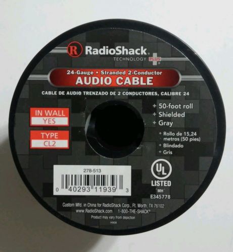 Brand New RadioShack 50 Ft. UL-Recognized 24 Gauge Audio Cable Model: 278-513