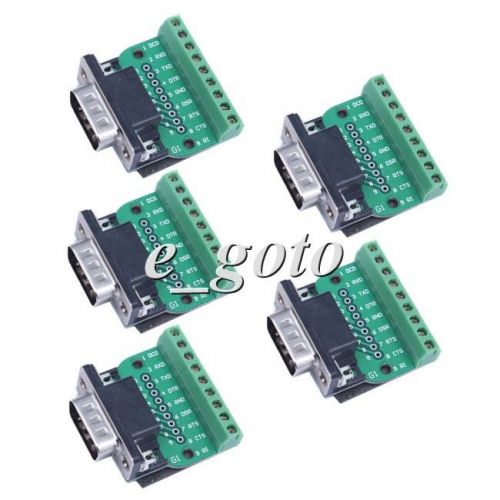 5PCS DB9-G1 Teeth Type Connector DB9 9Pin Male Adapter Module RS232 to Terminal
