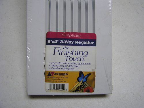 3-Pack 8&#034; X 4&#034; 3-Way Registers White Sidewall Or Ceiling Applications 0609
