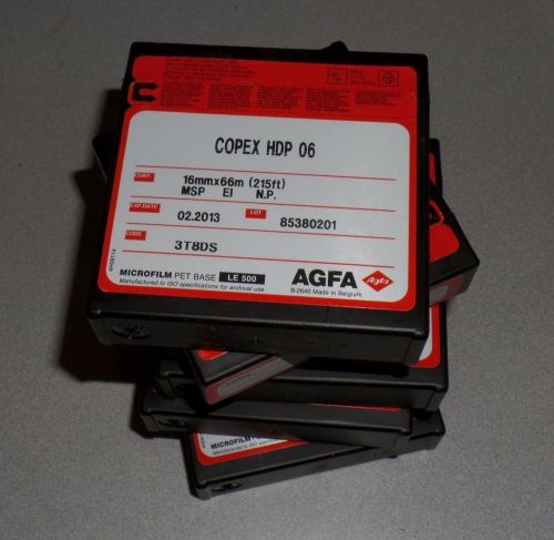 Microfilm AGFA COPEX HDP 06. 16mm Microfilm - New 5 ROLLS 215 FEET EACH