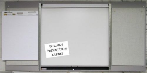 Executive Presentation Cabinet w White Dry Erase and Push Pin Board