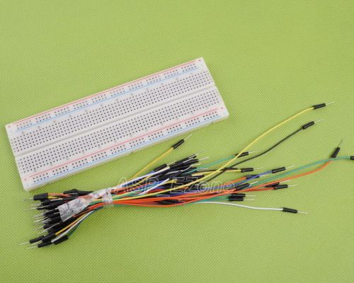 65PCS Jumper cable wires+MB102 830 Tie Points Solderless PCB Breadboard
