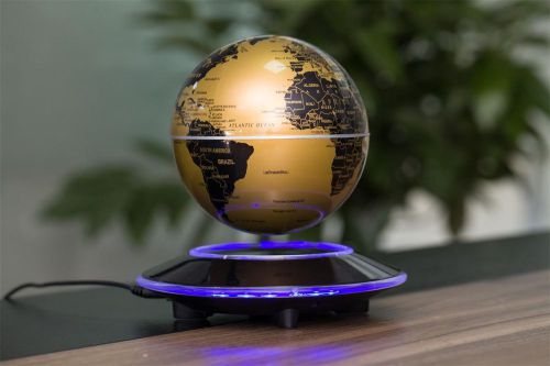 Gift Rotation Perpetual Motion Machine Gold Globe Maglev Office Desk Toy 6 inch