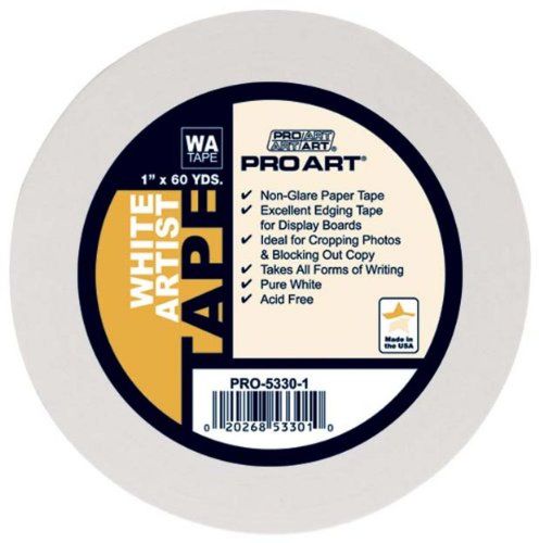 Pro Art 1-Inch by 60-Yards White Artist Tape 1-Inch by 60-Yard