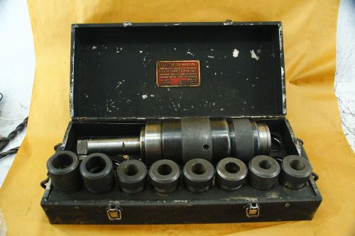 ASQUITH TAPPING HEAD FOR RADIAL ARM DRILL 5 MORSE TAPPER W/CASE &amp; EIGHT COLLETS