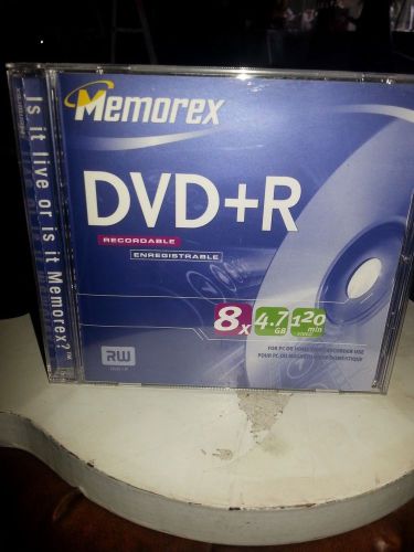 BLANK DVD+R  MEMOREX 5 DISKs  8X4.7GB  120Min  PC or Home Video New in Cases
