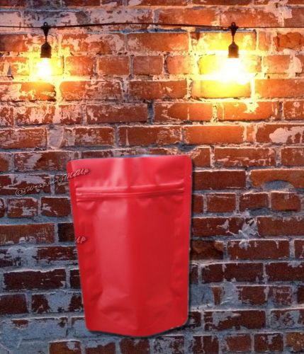 100 -8oz ~Red Tea/Coffee/Spice Resealable Bags, Food Safe Stand Up Pouch Bags