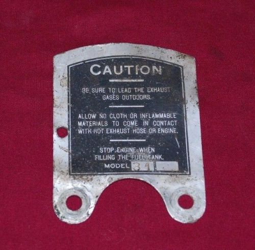 Original Maytag Model 92 Single Caution Plate Gas Engine Motor Wringer OF3.5