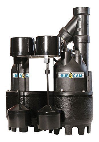Burcam Twin Cast Iron Subm Sump Kit Vertical Switch 1/3 HP 115V 300828TW