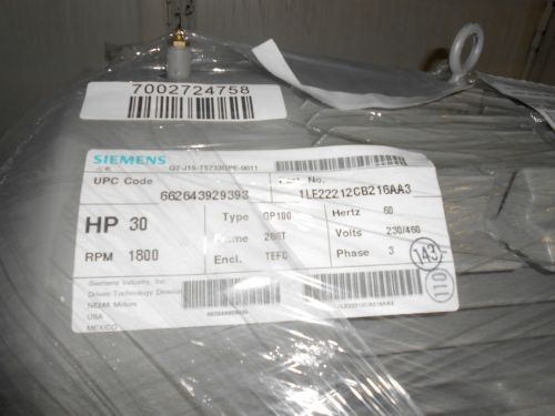 Siemens 1LE22212CB216AA3 30hp,1750,286T,230/460v,TEFC