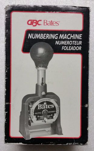 Bates Dropped Cipher Multiple Movement Numbering Machine, 6 Wheels, Style E