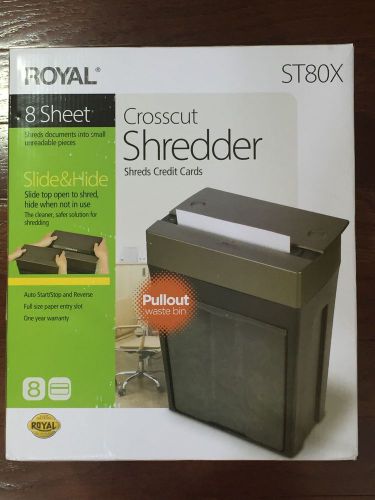 New In Box Royal 8 Sheet Crosscut Paper &amp; Credit Cards Shredder