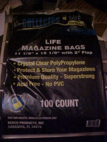 100 LIFE MAGAZINE BAGS 11 1/8 X 15 1/8 SAFE PROCTOR BAGS