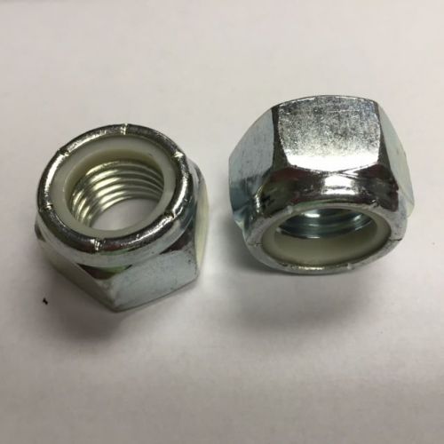 1&#034;-8  NC Nylon Insert Lock Nuts Steel Zinc 100 count box