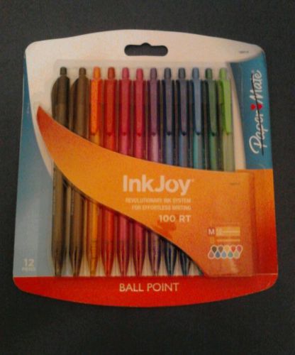 12 Ball Point Colored Pens by Paper Mate Ink Joy NIP unopened