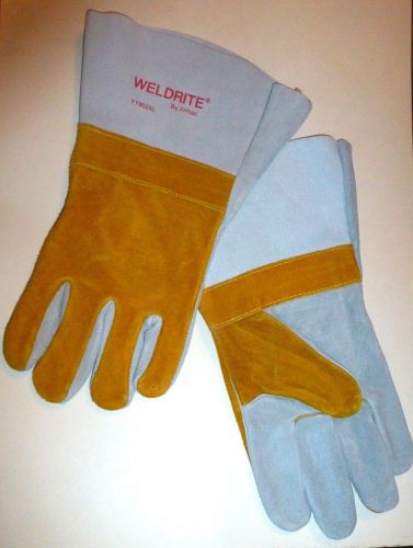 Jomac weldrite gauntlet sleeve leather welding gloves, sz xl or l for sale