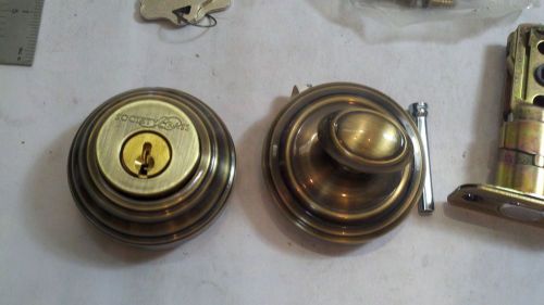 Society Brass Single Cylinder Deadbolt Antique Brass 711 5 rcal rcs