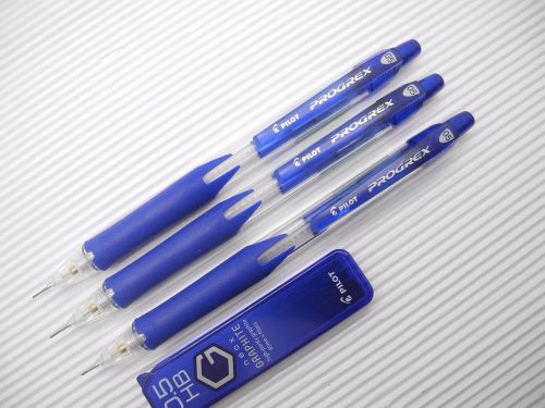 Blue NEW 5pcs Pilot PROGREX H-125C 0.5mm mechanical pencil free HB leads(Japan