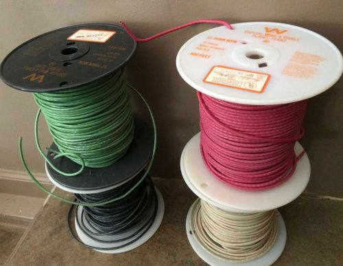 450&#039; 12 THHN MTW NYLON JACKETED 600 VOLT WIRE WHITE, RED, BLACK, GREEN 4 Spools