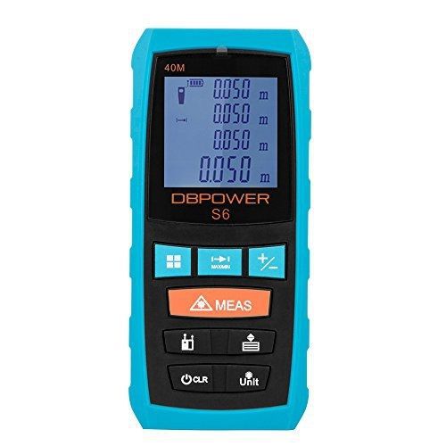 Dbpower s6 40m/132ft ip54 water, dust, crash proof handy laser measure with for sale