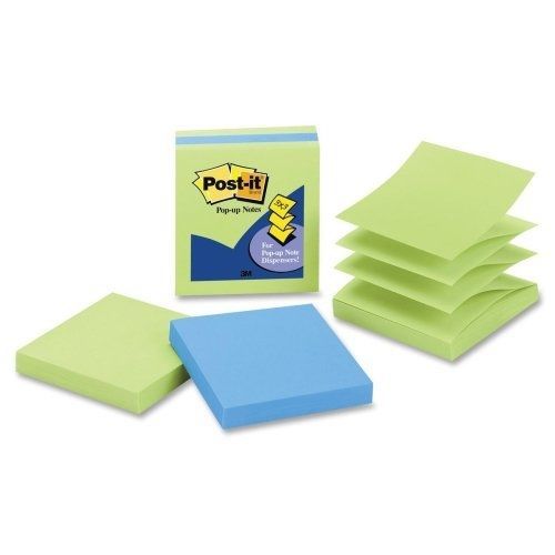 Post-it Pop-up Notes, 3 in x 3 in, Assorted Colors, 3 Pads/Pack, 100 Sheets/Pad