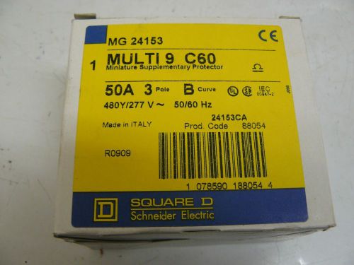 New schneider square d mg24153 circuit breaker 50amp 3pole 480/277vac curve c for sale