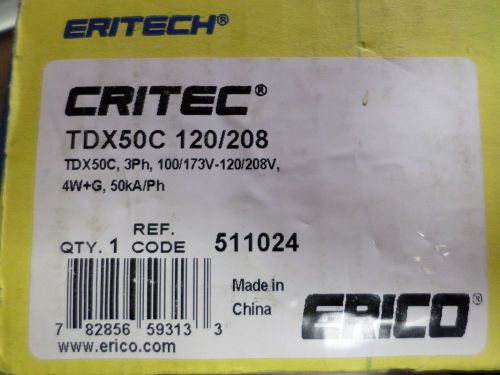 Critec 3PH 120/208V Transient Voltage Surge Suppressor TDX50C