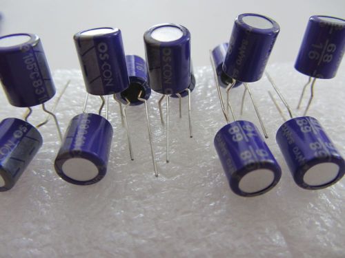 20 X Oscon Sanyo capacitors OS-CON 68uF 16V  105C  Low ESR  Long life Japan made