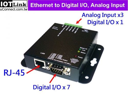 [iot-link] ethernet to digital i/o x8 analog input x3 converter for automation for sale