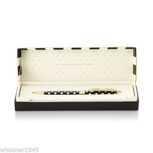 NWT-KATE-SPADE-BALL-POINT-PEN-BLACK-AND-WHITE-DOTS-TO-DO-LISTS  NWT-KATE-SPADE-