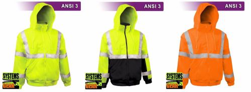 Reflective Apparel Safety Hoodie Sweatshirt Jacket High Vis VEA-602-ST ANSI 3