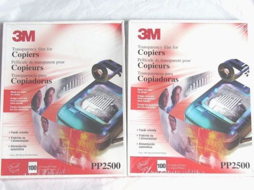 2 Sealed Boxes 3M Transparency Film PP2500 for Copiers 200 total Sheets 8.5 x 11