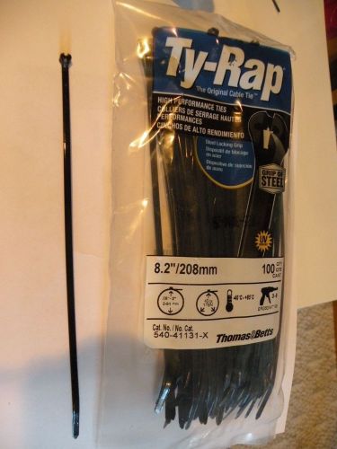 Thomas &amp; Betts Ty Rap 540-41131-x zip ties 10 bags  ERG50 100 PACK BLACK 8.2&#034;