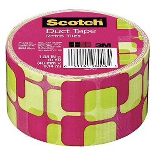 3M 34-9713-9525-6 Retro Tiles Pink Duct Tape, 1.88 in x 10 yd, 2 pack